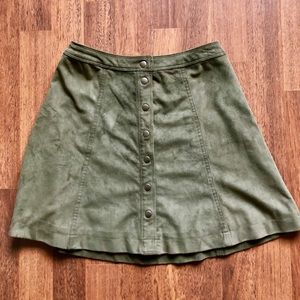 Abercrombie Button-up Suede Skirt